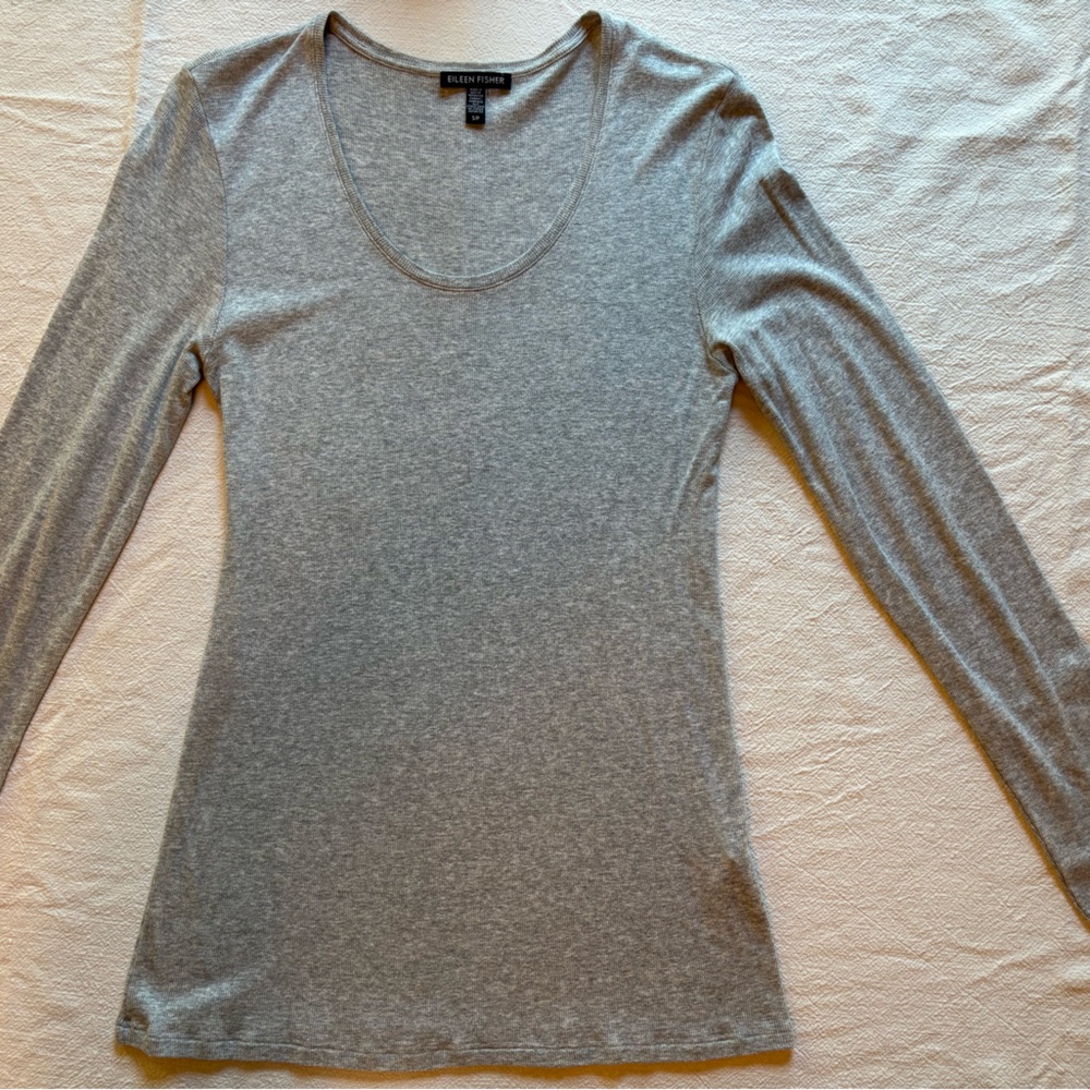 Eileen Fisher Gray Knit Top